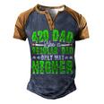 Weed Dad Pot Fathers Day Cannabis Marijuana Papa Daddy Men's Henley Raglan T-Shirt Brown Orange