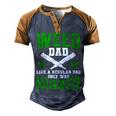 Weed Dad Like A Regular Dad Only Way Higher Fathers Day Men's Henley Raglan T-Shirt Brown Orange