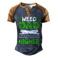 Weed Dad Like A Regular Dad Only Way Higher Marijuana Daddy Men's Henley Raglan T-Shirt Brown Orange