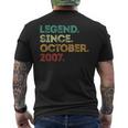 16 Years Old Legend Since October 2007 16Th Birthday Men's T-shirt Back Print