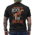 1St Grade Back To School Funny Im Ready To Rock Dinosaur Dinosaur Funny Gifts Mens Back Print T-shirt