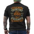 30 Year Old Awesome Since July 1993 30Th Birthday Gift 30Th Birthday Funny Gifts Mens Back Print T-shirt
