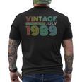 30Th Birthday Gift Vintage July 1989 Thirty Years Old 30Th Birthday Funny Gifts Mens Back Print T-shirt