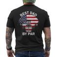 4Th Of July Best Dad By Par Disc Golf Men Fathers Day Men's Back Print T-shirt