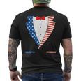 4Th Of July Independence Day American Flag Tuxedo Men's Back Print T-shirt