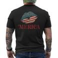 4Th Of July 2023 Kiss Lips Patriotic All American Women Mens Back Print T-shirt