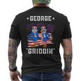 4Th Of July George Washington Griddy George Griddin Funny Men's Crewneck Short Sleeve Back Print T-shirt