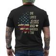 4Th Of July | Us Flag | She Loves Jesus And America Too Mens Back Print T-shirt