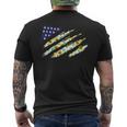 4Th Of July Sunflower American Flag Patriotic Usa Mens Back Print T-shirt