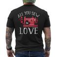 All You Sew Is Love Cute Sewing Machine Day Quilting Quote Mens Back Print T-shirt