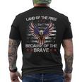 America Eagle | Land Of The Free Because Of The Brave Mens Back Print T-shirt