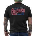 America The Beautiful Retro Vintage American 4Th Of July Mens Back Print T-shirt
