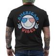 America Vibes Fourth 4Th Of July Happy Face Smile Patriotic Mens Back Print T-shirt
