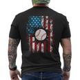 American Baseball Us Flag 4Th Of July Boys Baseball Funny Gifts Mens Back Print T-shirt