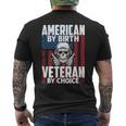 American By Birth Veteran By Choice 19 Mens Back Print T-shirt
