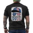 American Dude 4Th Of July Usa Flag Glasses American Family Mens Back Print T-shirt