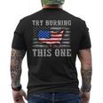 American Flag Try Burning This One Men's T-shirt Back Print