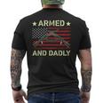 Armed And Dadly Deadly Father For Fathers Day 4 July Men's Back Print T-shirt