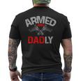 Men Armed And Dadly Deadly Father For Fathers Day Men's Back Print T-shirt