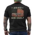 Armed And Dadly Dadly Fathers Day Men's Back Print T-shirt