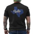 Austin Texas Tx Map Mens Back Print T-shirt