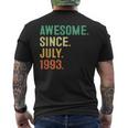 Awesome Since July 1993 30Th Birthday Gifts 30 Years Old Men 30Th Birthday Funny Gifts Mens Back Print T-shirt