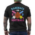 Baseball Or Softball Gender Reveal Baby Party Boy Girl Mens Back Print T-shirt