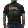 Beer Best Bearded Beer Lovin Shetland Sheepdog Dad Fathers Day Mens Back Print T-shirt