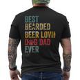 Beer Best Beards Beer Lovin Dog Dad Ever Father Papa Vintage Mens Back Print T-shirt