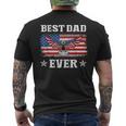 Best Dad Ever With Us American Flag Fathers Day Eagle Mens Back Print T-shirt