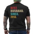 Best Husband Since 2013 For 10Th Wedding Anniversary Men's T-shirt Back Print