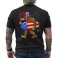 Bigfoot American Flag Funny 4Th Of July Sasquatch Believe Mens Back Print T-shirt