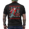 Biker Santa Motorcycle Ugly Christmas Sweater Men's T-shirt Back Print