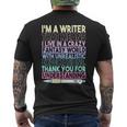Book Author Novelist | Im A Writer Writer Funny Gifts Mens Back Print T-shirt