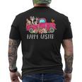 Bunny Cow Truck Animal Farming Lover Farmer Happy Easter Day Men's Back Print T-shirt