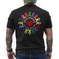 All Cancer Awareness Fight Cancer In Multicolor Ribbons Men's T-shirt Back Print