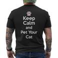 Cat Lovers Keep Calm And Pet Your Cat Cute Men's T-shirt Back Print
