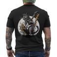 Cat Playing Guitar | Rock Cat | Heavy Metal Cat | Music Cat Mens Back Print T-shirt