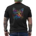 Cats Colorful Cat Cats Head Catlovers Mens Back Print T-shirt