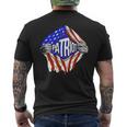 Chest Usa 4Th Of July Usa Flag Patriotic American Mens Back Print T-shirt
