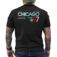 Chicago City Flag Downtown Skyline Chicago 3 Mens Back Print T-shirt