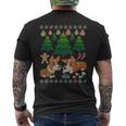 Corgi Dog Ugly Christmas Sweater Men's T-shirt Back Print