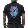 Corgi Dog With Sunglasses Vintage Retro Vaporwave Beach Vibe Mens Back Print T-shirt Corgi Dog With Sunglasses Vintage Retro Vaporwave Beach Vibe Mens Back Print T-shirt