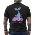 Cozumel Mexico Tropical Mermaid Wave Tail Mens Back Print T-shirt