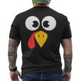 Cute Turkey Face Matching Family Costume Thanksgiving Day Men's T-shirt Back Print