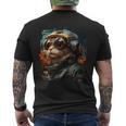 Cymric Cat Armadillo Helmet Sunglasses Men's T-shirt Back Print