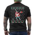 Dabbing Santa Golf Ugly Christmas Sweater Men's T-shirt Back Print