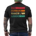 Dad Husband Gamer Legend Vintage Gamer Gaming Fathers Day Mens Back Print T-shirt