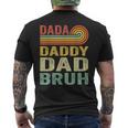 Men Dada Daddy Dad Father Bruh Fathers Day Vintage Men's Back Print T-shirt