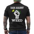 Dads Against Weed Funny Gardening Lawn Mowing Fathers Pun Mens Back Print T-shirt